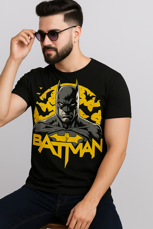 Men Official Batman Black T-Shirts