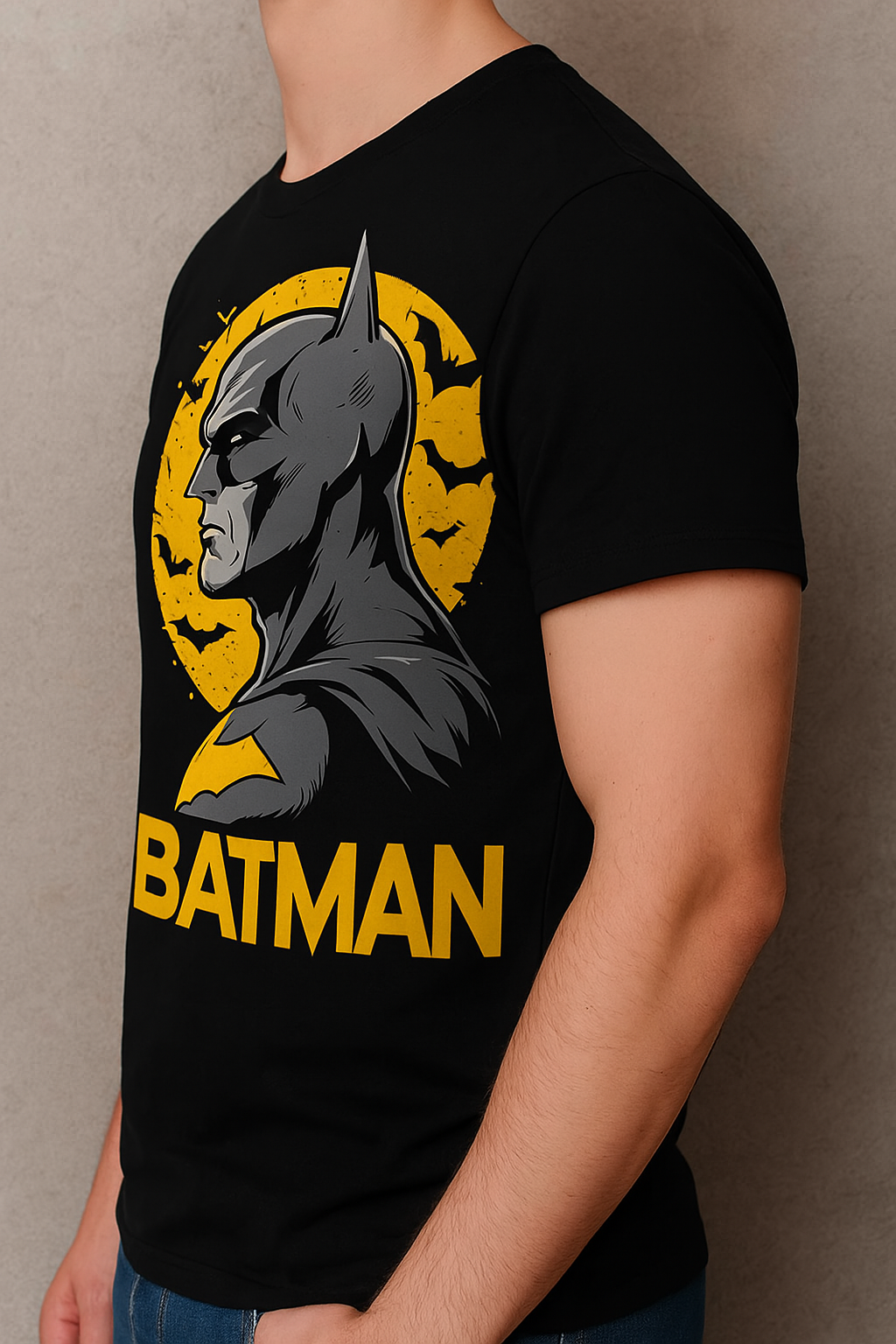 Men Official Batman Black T-Shirts